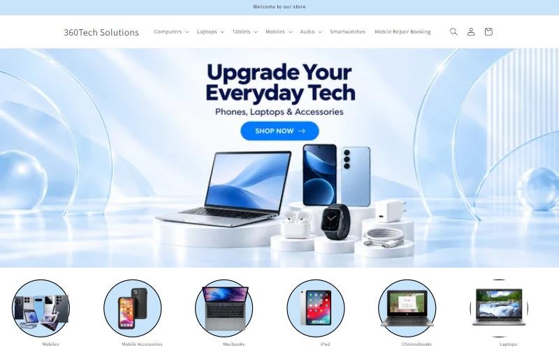 360Tech Solutions Shopify store home page